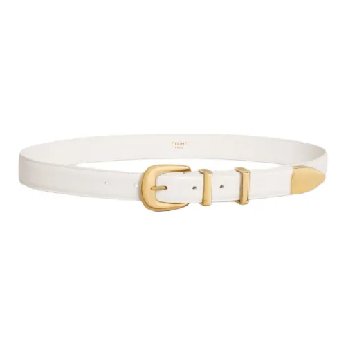 CELINE Значок Детали Шпилька Кожаные ремни Женские Белые 2,5CM