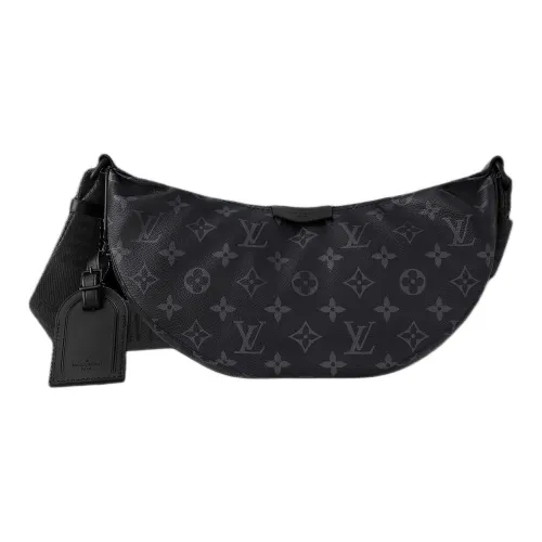 LOUIS VUITTON Monogram Eclipse Покрытый холст Сумка через плечо Маленькая Мужская Черная