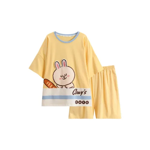 FENTENG Пижамный комплект женский светло-желтый