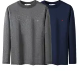 2-штучный топ (Темный конопля серый + Темно-синий) с бархатом и утолщенной/средней шеей, ветрозащитный