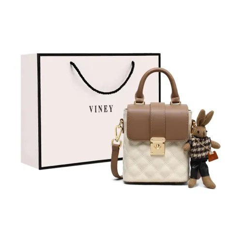 VINEY Сумка через плечо из коровьей кожи маленькая сумка белый и кофейный