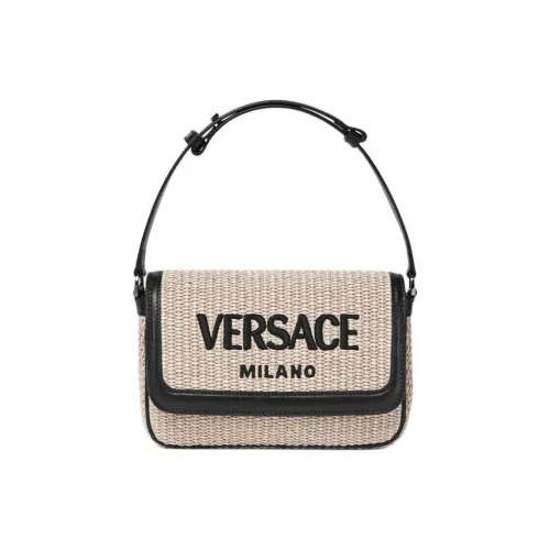 VERSACE Рафия Волокно Сумка через плечо Сумка через плечо Женская Бежевая