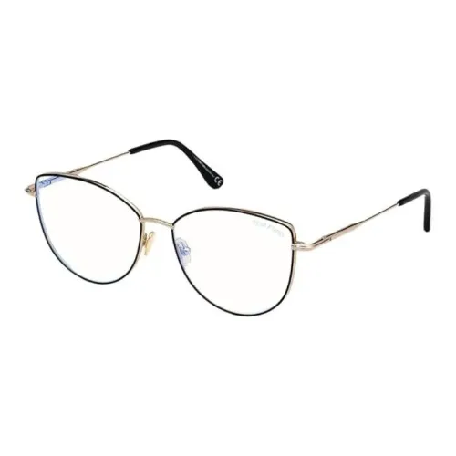 TOM FORD Металл Кошачий глаз Оправы для очков Унисекс Черный золотой