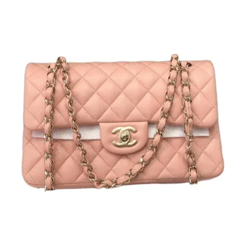 CHANEL Classic Flap CF Sheepskin Flap Bag Crossbody Bag Small Women's Milk Tea Pink