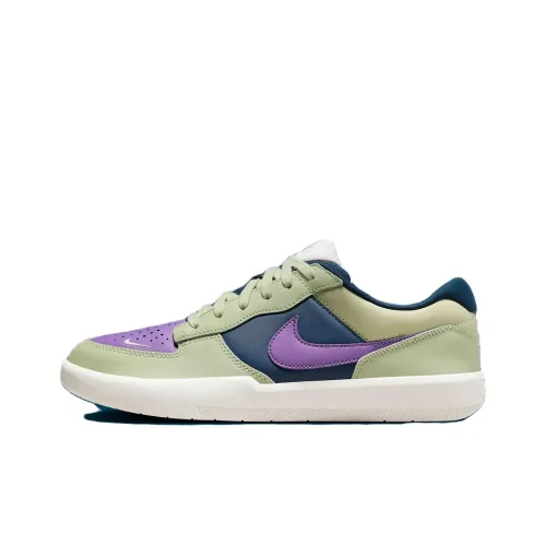 Nike SB Force 58 Slip-Resistant Abrasion-Resistant Low-Top Skateboard Shoes Unisex Green Purple Blue
