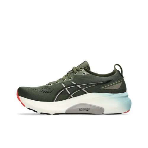 Asics Дышащий Баланс Низкий Топ Беговые кроссовки Мужские Зеленый Черный