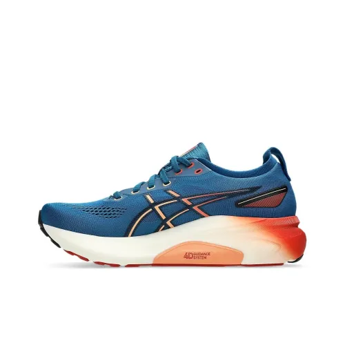 Asics Дышащий Баланс Низкий Топ Беговые кроссовки Мужские Синие Оранжевые