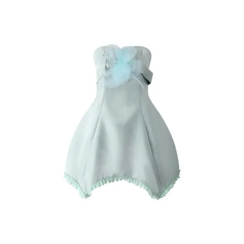 Платье без рукавов женское синий зеленый