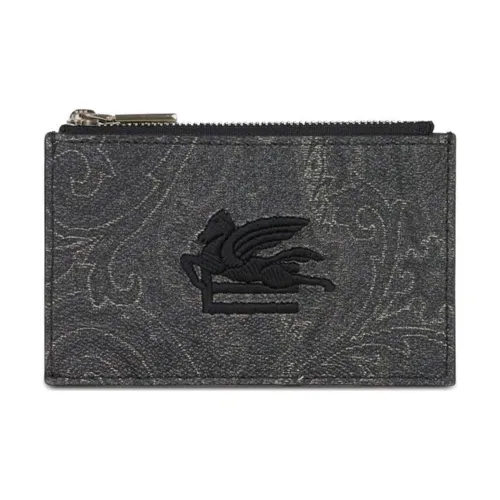 ETRO ПВХ с хлопком и полиэстером кошелек для монет унисекс серый