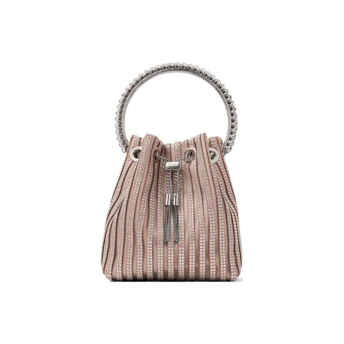 Jimmy Choo Кристальная сумка-ведро из замши унисекс розовая для одного плеча