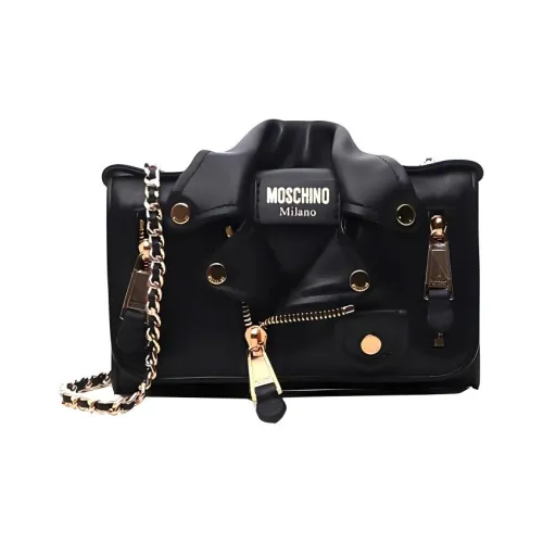 MOSCHINO Овчина Куртка Байкер Сумка Сумка с цепочкой Сумка через плечо Сумка на плечо Женская Черная