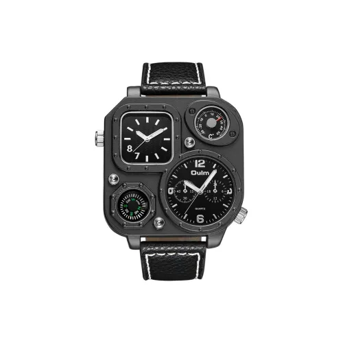 Oulm Кварцевый механизм ремешок из полиуретана часы для мужчин черный циферблат