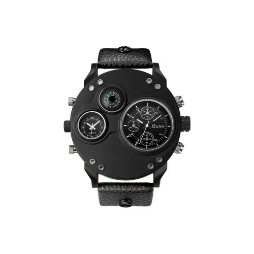 Oulm Кварцевый механизм ПУ (полиуретан) Ремешок Мужские часы Черный циферблат