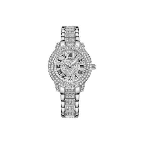 NIBOSI 1985 Кварцевый механизм ремешок из нержавеющей стали женские часы розовый циферблат