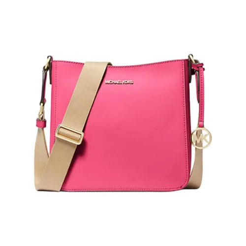 MICHAEL KORS Jet Set Travel Покрытый холст Сумка через плечо Маленькая Женская Электрическое свечение Розовый