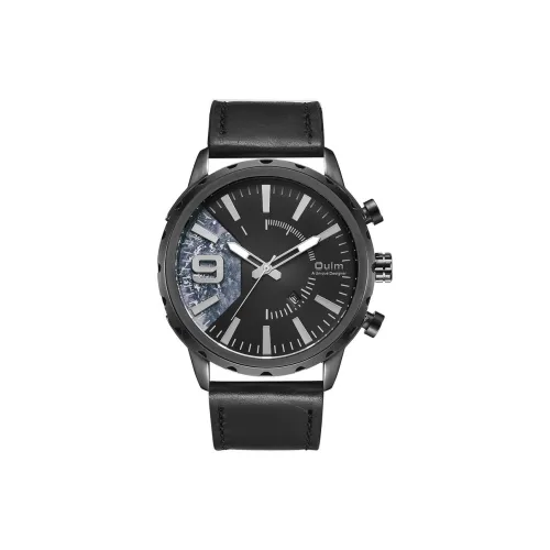 Oulm Кварцевый механизм Мужские часы 50 мм Черный