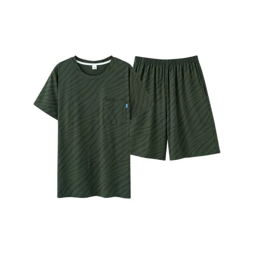 The Story Of The Flower Season Пижамный комплект Мужской Оливково-зеленый