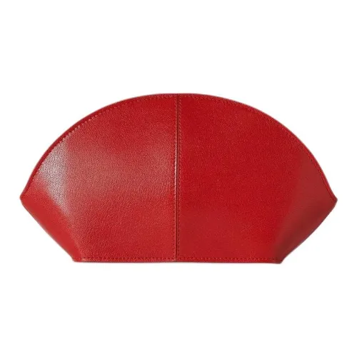 THE ROW Клатч из овечьей шкуры женский каменно-красный