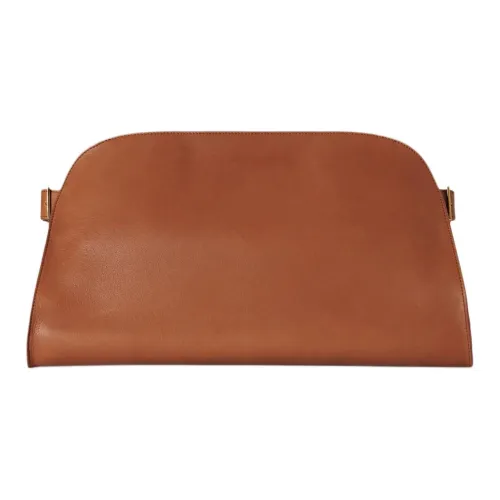 THE ROW Седло Кожа Клатч Женские Вино Желтый