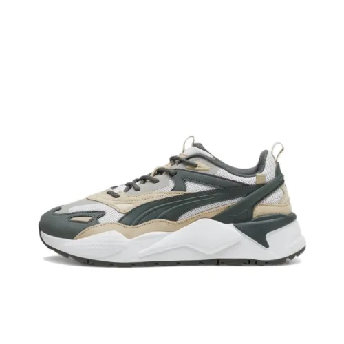 PUMA RS X Shock Absorbers Slip-Resistant Abrasion-Resistant Low-Top Беговые кроссовки Унисекс Зеленый Желтый Белый