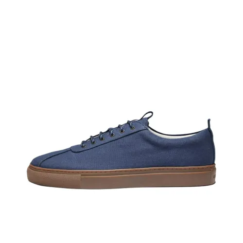 GRENSON Low-Top Canvas Shoes Marine Blue Men's