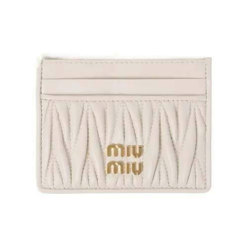 MIU MIU Matelassé Кожаный держатель для карт Женский Белый