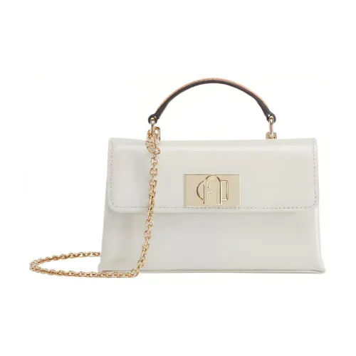 Furla 1927 Collection Лакированная кожа Сумка через плечо Сумка Мини Женская Зефирно-белая