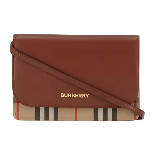 Burberry Сумка через плечо из коровьей кожи женская коричневая