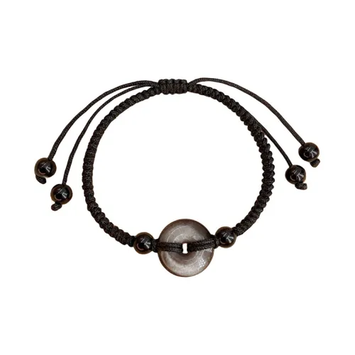 GIMK Серебряный SHEEN Обсидиан Браслет Шнурки Унисекс