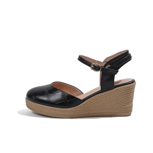 Mulinsen One Ремешок Сандалии 7 см Женские Черные