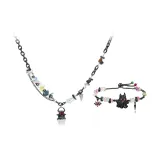 Яркий маленький браслет "Призрак" + ожерелье комплект [черный]