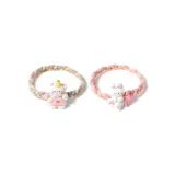 Цветная весенняя резинка для волос【Розовый кролик + Медвежонок】