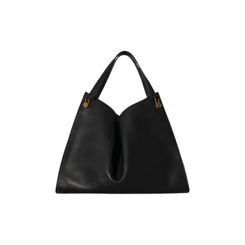 THE ROW Полированное седло кожа телячья кожа сумка женское черное