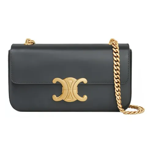 CELINE Triomphe Блестящий Телячья кожа Сумка через плечо Сумка на плечо Женская Сланцево-серый