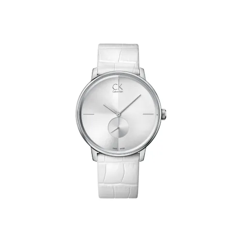 CK Calvin Klein Наручные часы Кварцевый механизм Кожаный ремешок 41 мм Серебристый циферблат Мужские часы