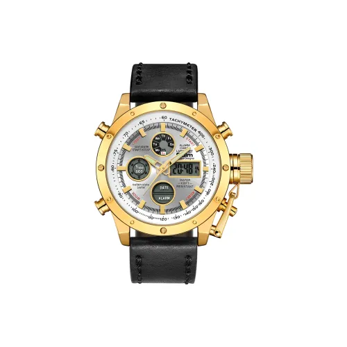 Oulm Электронные + Кварцевые Часы Мужские 48 мм Черные