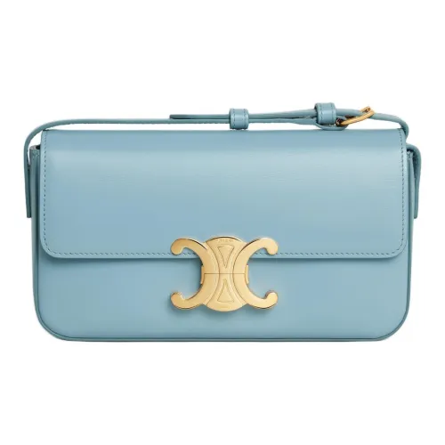 CELINE Claude Блестящая сумка из коровьей кожи сумка через плечо женская California синий