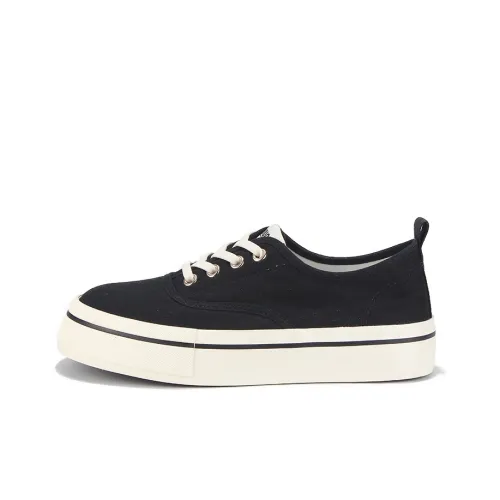 Yobn Canvas Shoes Low Top Black Women's