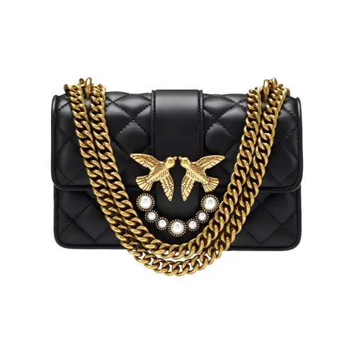 PINKO Овчина Сумка через плечо Сумка на плечо Женская Черный Черный Золотой