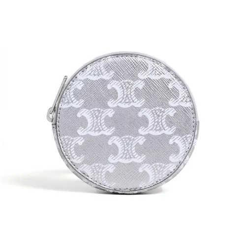 CELINE Холст Монета Кошелек Мужской Серебристый Белый