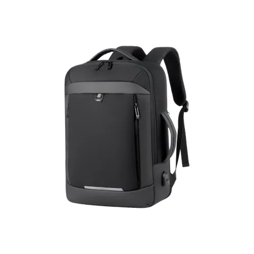 CMLZIUA Рюкзак из кожи с мембраной унисекс черный