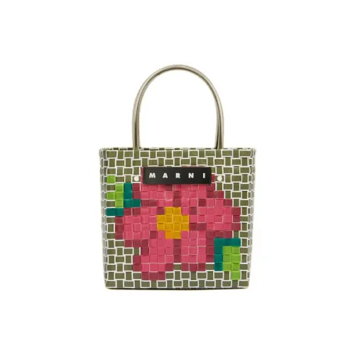 MARNI Полипропиленовая сумка-тоут сумка для покупок мини-сумка женская зеленая и розово-красная