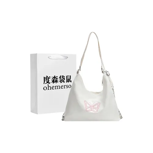 Dusen Kangaroo ПУ (полиуретан) Сумка через плечо Сумка на плечо Стандартная Женская Белая Черная Серебряная