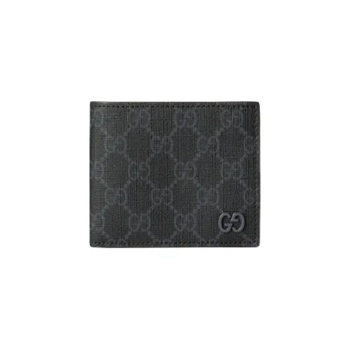 GUCCI GG Supreme Canvas Leather Wallet Men's Black