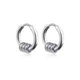 Нейтральные круглые серьги - бусина абакус серебряная