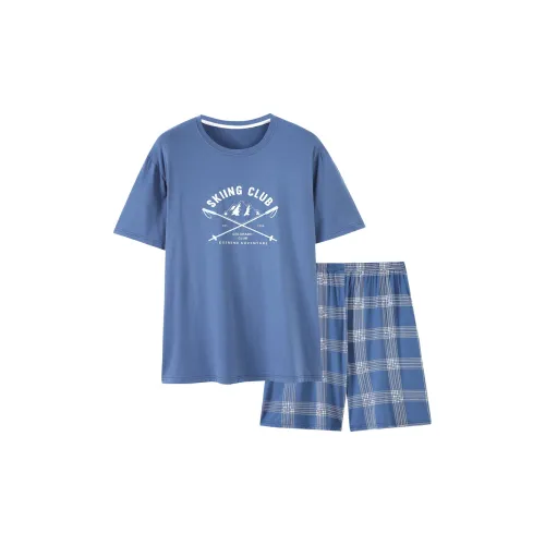 Mulong Family Пижамный комплект Мужской Королевский синий