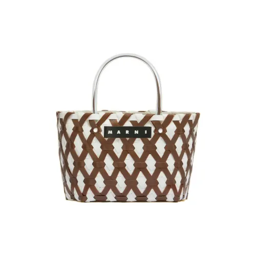 MARNI Полипропиленовая Сумка-тоут Сумка для покупок Женская Коричневый и Белый