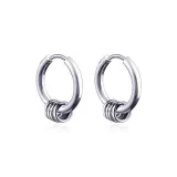 Нейтральные серьги-кольца - четыре круга, серебро