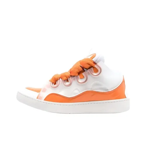 Lanvin Curb Скейтборд Кроссовки Женские Белые Апельсиновые