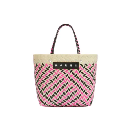 MARNI Полипропиленовая смесь Поливинилхлоридная сумка-тоут Сумка для покупок Сумка среднего размера Женская Бежевая